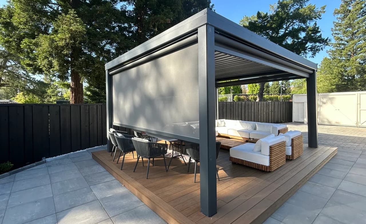 4*4m Free Standing Pergola with Zip Screens project reference image